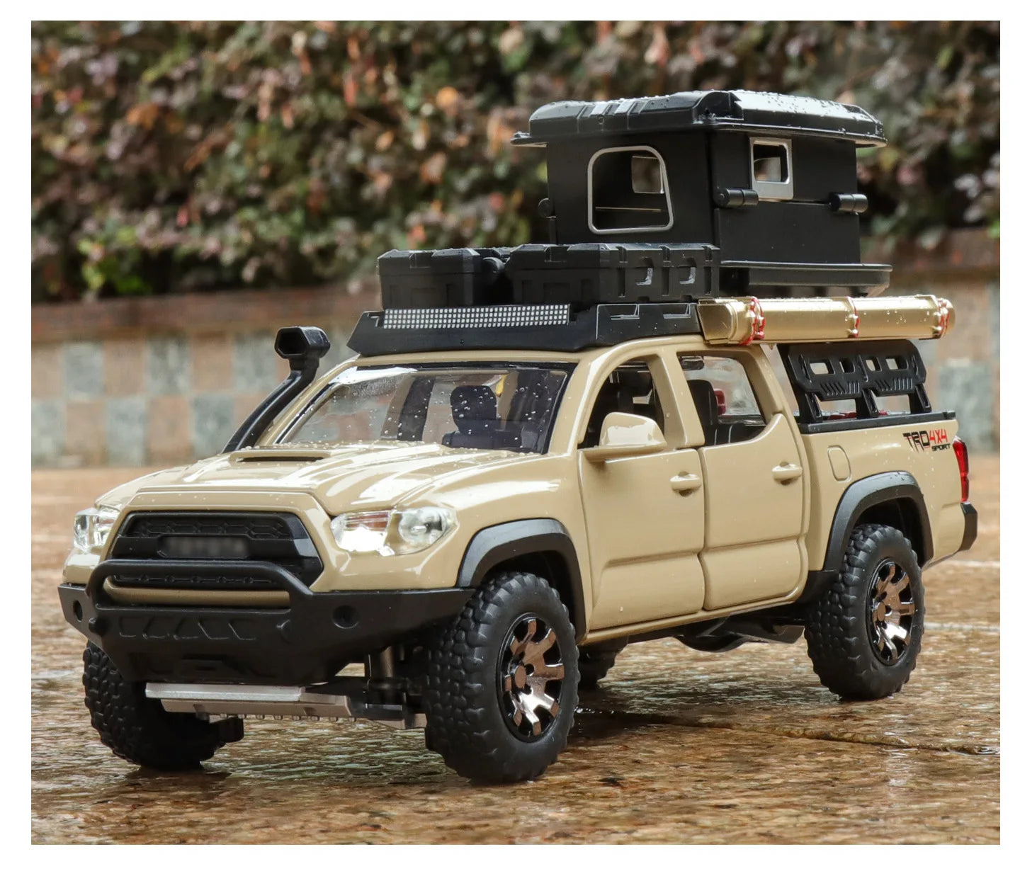 1/32 Tacoma Travel version Pickup Alloy Car Model Diecast Metal Off-Road Vehicles Car Model Sound Light Simulation Kids Toy Gift