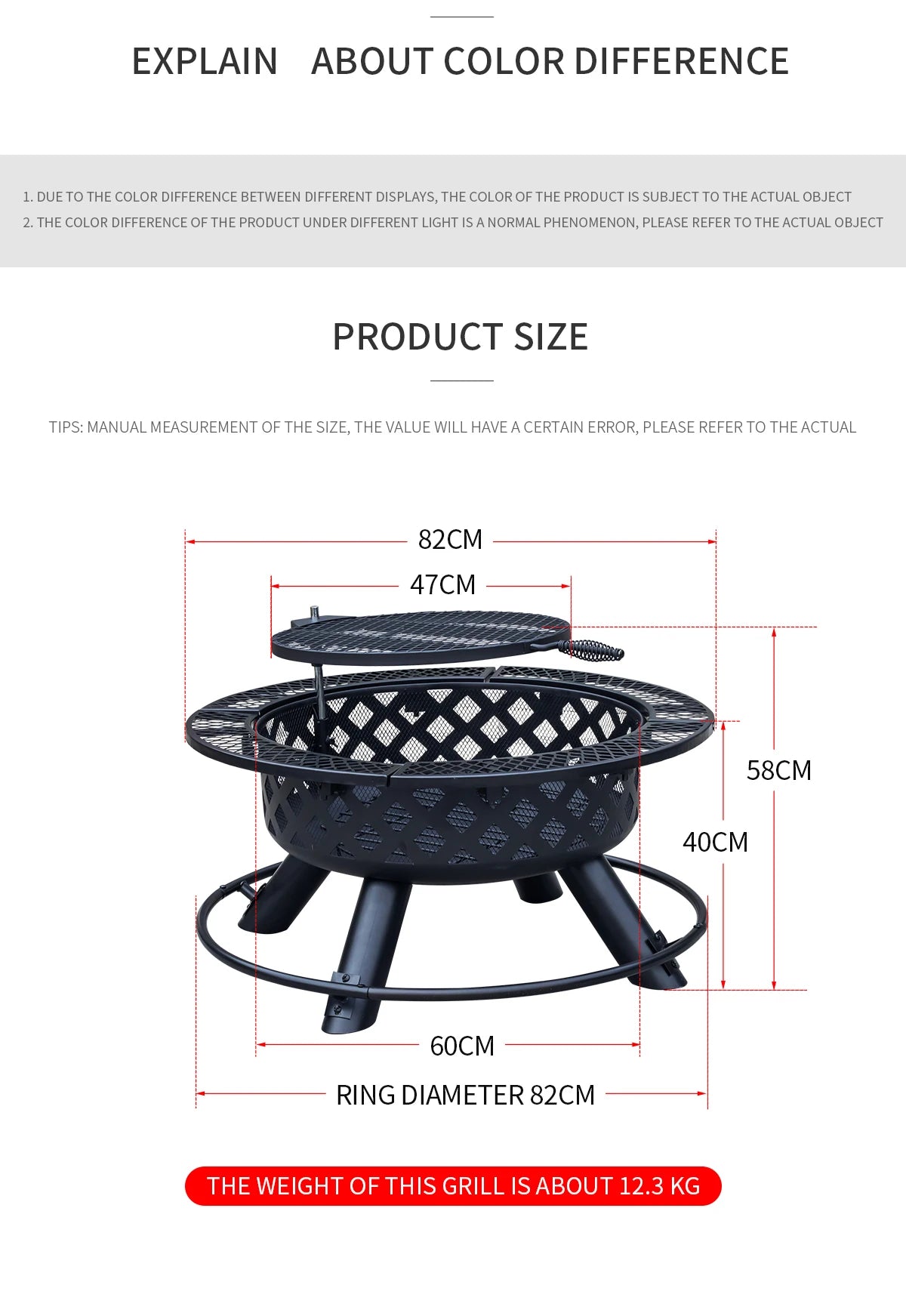 Outdoor Camping Fire Pits Easily Cleaned Patio Barbecue Grill Bbq Outdoor Charcoal Stove