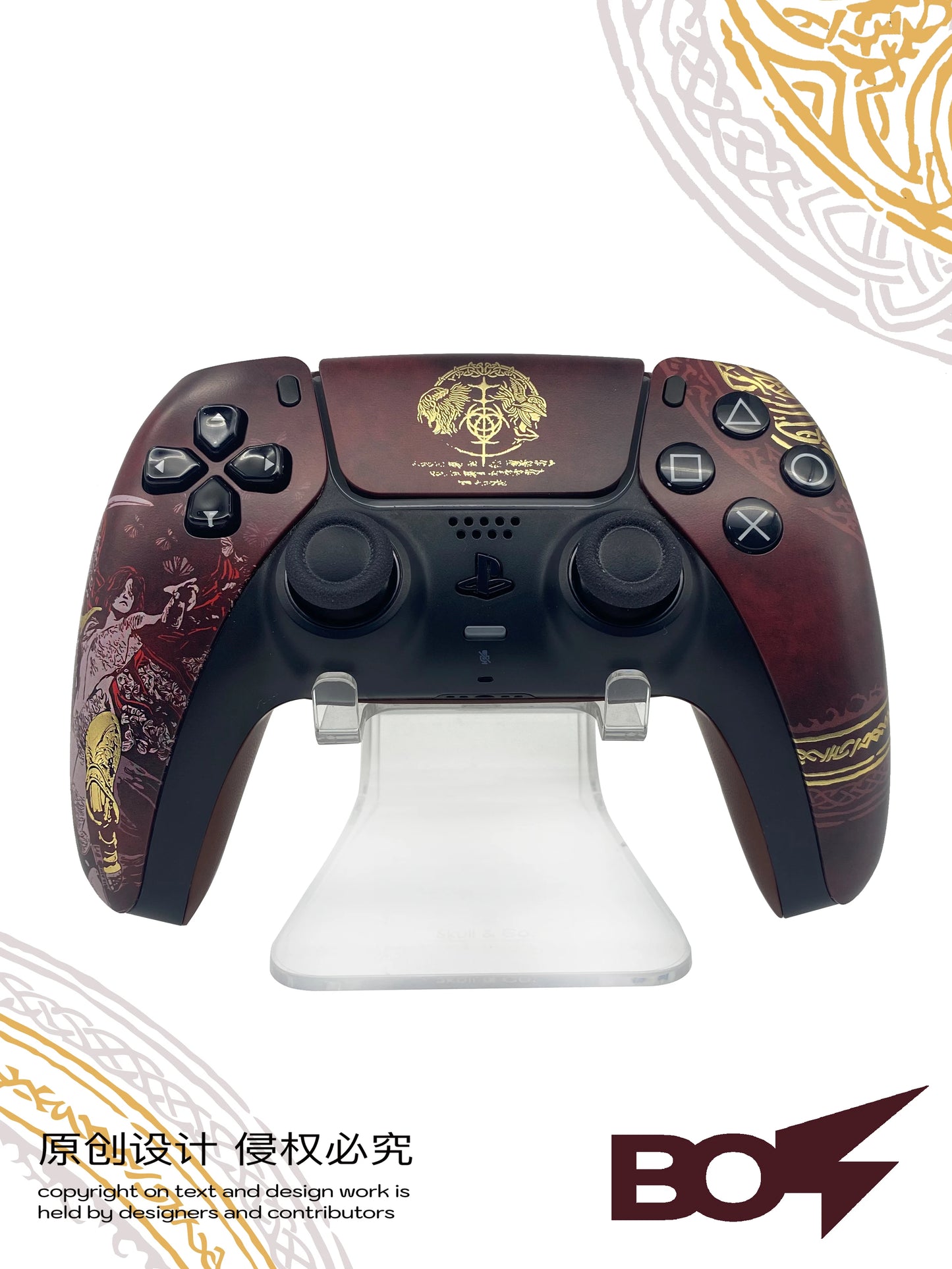Gold stamping PS5 Controller Shell Faceplate Cover with Touchpad for DualSense Controller, Replacement for BDM-010 to 050