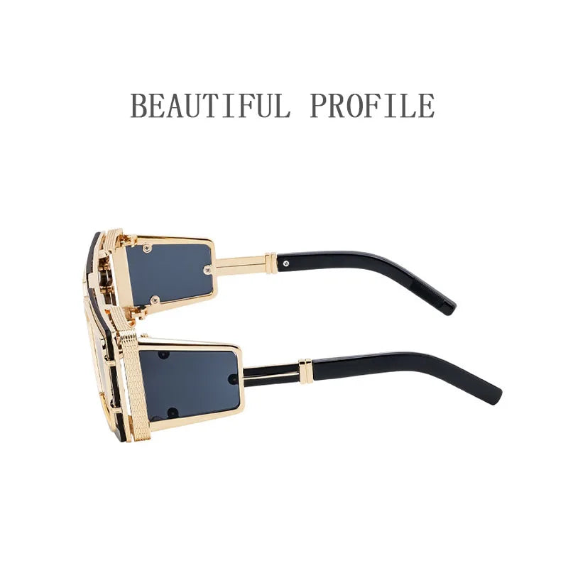Square Punk Sunglass Men Vintage Luxury Steampunk Sunglasses Women Fashion Glasses Gafas De Sol Hombre Lunette De Soleil Homme