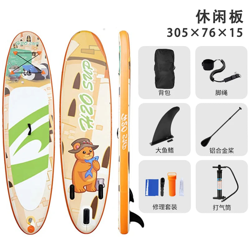 TOURUS  blue wood double layers sup boards melting inflatable stable stand up paddle board 11feet 33inch