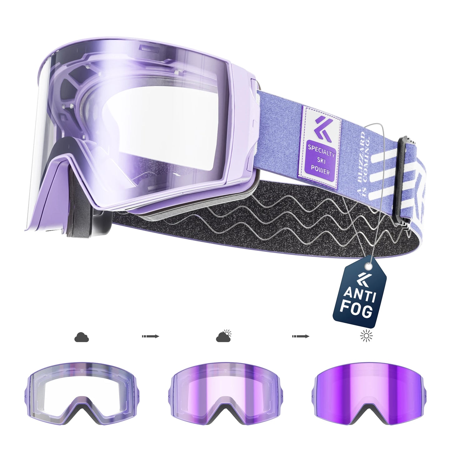 Kapvoe New Photochromic Ski Snowboard Mask Goggle Men UV400 Protection Women Glasses Magnetic Attraction Anti-Fog Skiing Goggles