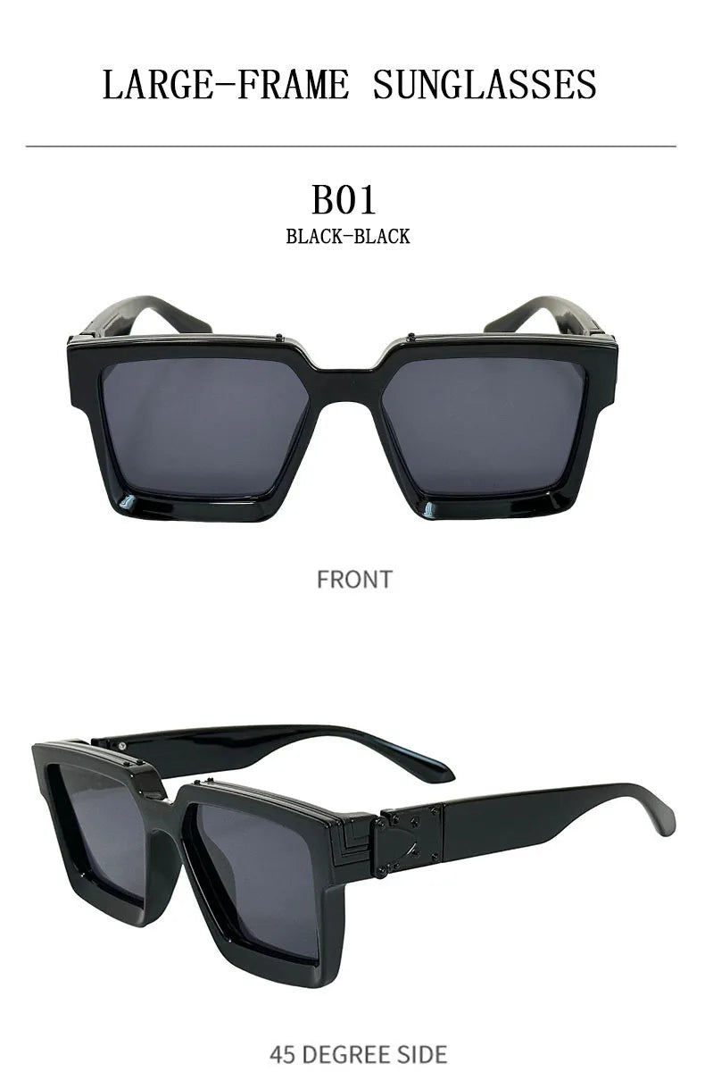 Millionaire Square Sunglasses For Men Retro Sunscreen Sunglasses Women Trendy And Fashionable Vintage Fashion Glasses Zonnebril