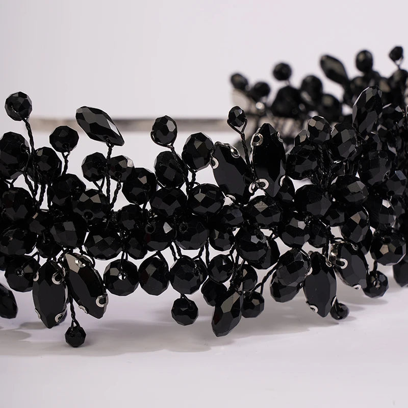 5 Colors Handmade Wedding Bride Luxury Red Blue Rhinestones Tiaras and Crowns Bridal Headband Costume Hair Accessories for Women