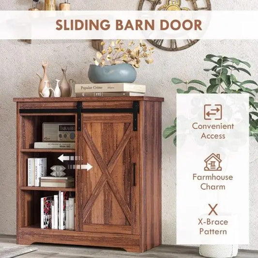 Brown Kitchen Sideboard Storage Cabinet