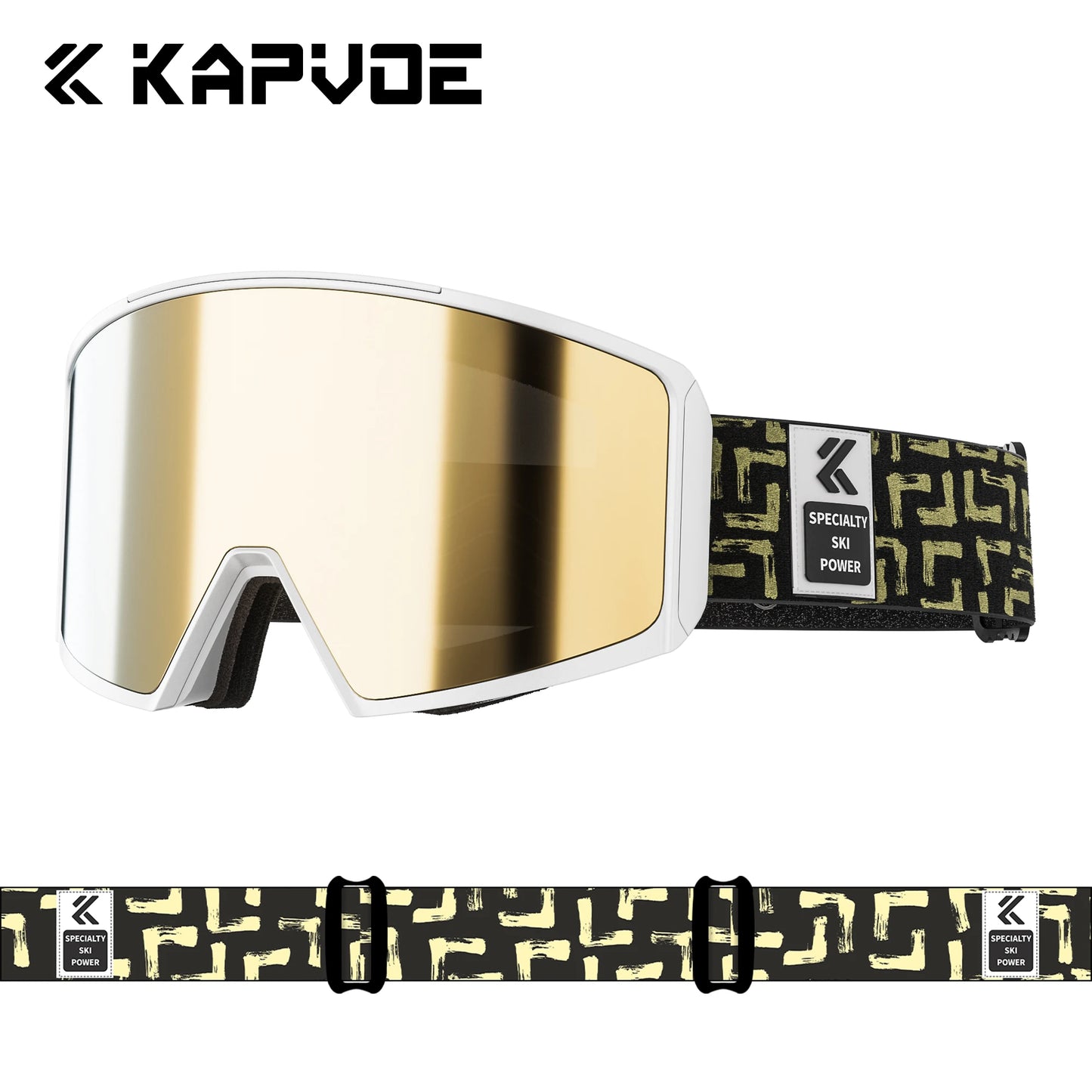 KAPVOE Ski Goggles Magnetic Double-Layer Anti-Fog Impact-Resistant Lenses Suitable for Male Female Teenagers UV400 Protection