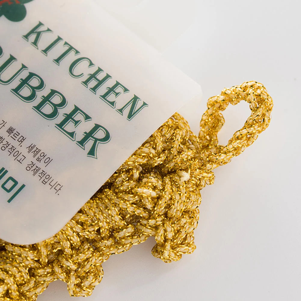 Gold Thread Dishwashing Cloth Spong Scouring Pad Household Dishes Cleaning Cloths Absorbent Scouring Dishcloth Cleaning Tool