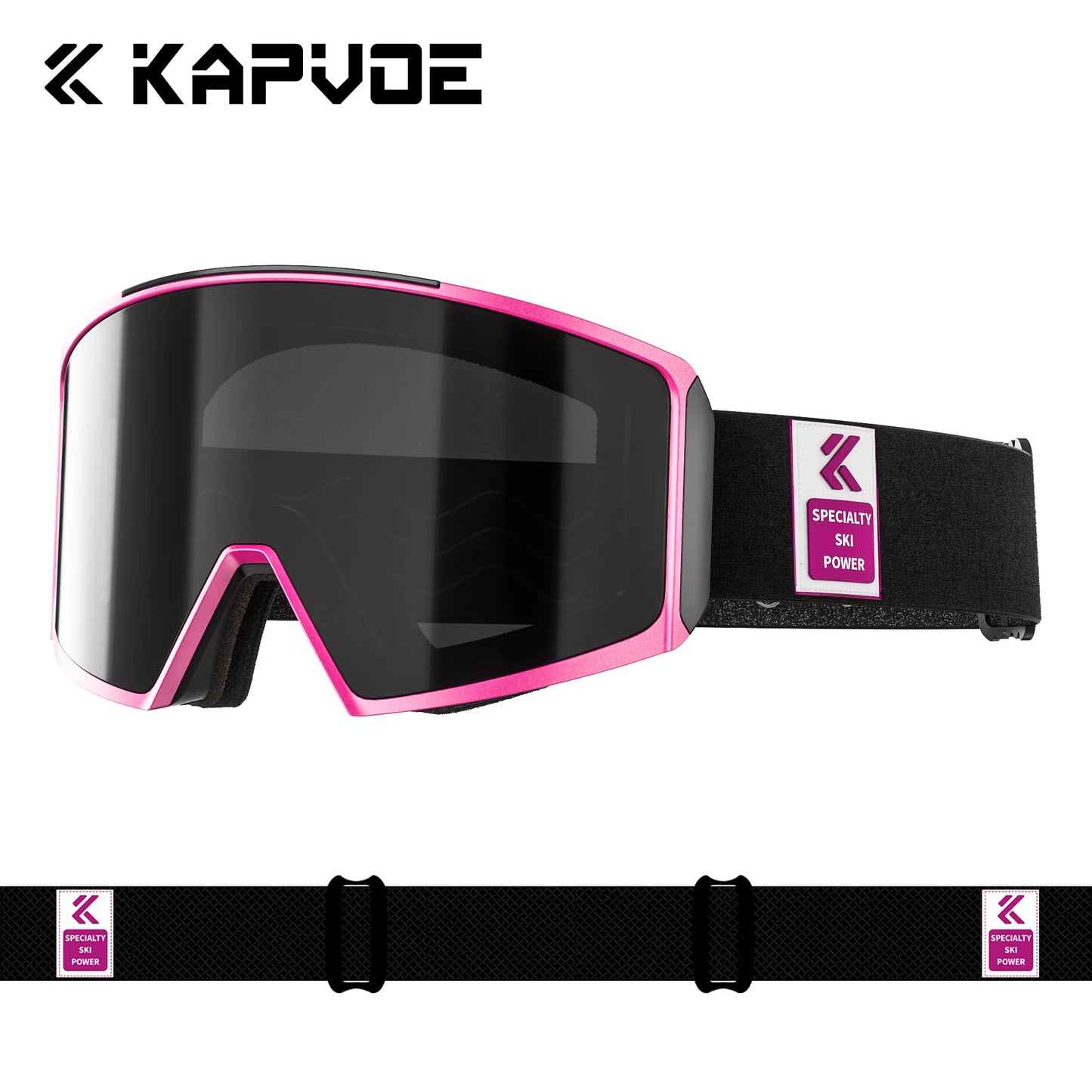 KAPVOE Ski Goggles Magnetic Double-Layer Anti-Fog Impact-Resistant Lenses Suitable for Male Female Teenagers UV400 Protection