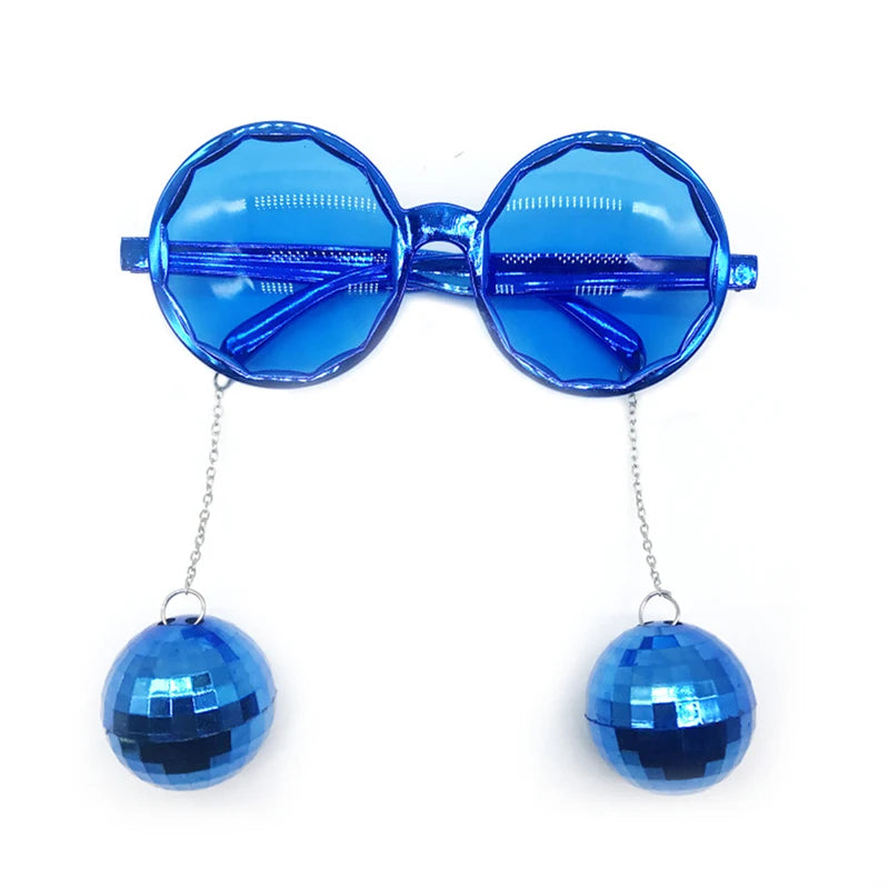 Disco Pendant Mirror Ball Glasses for 70s 80s Retro Theme Cowgirl Disco Party Decor Birthday Wedding Party Photography Props