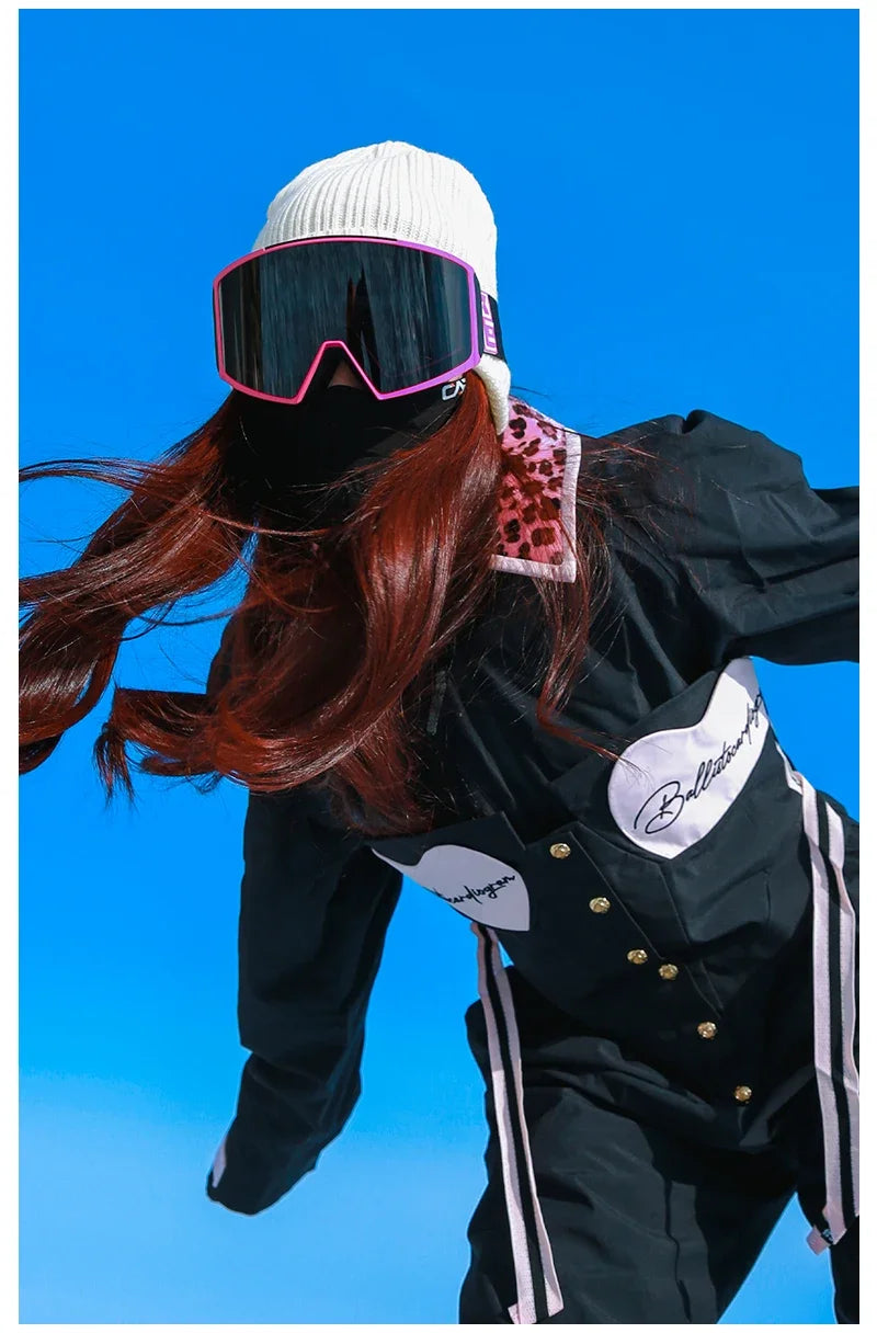 KAPVOE Ski Goggles Magnetic Double-Layer Anti-Fog Impact-Resistant Lenses Suitable for Male Female Teenagers UV400 Protection