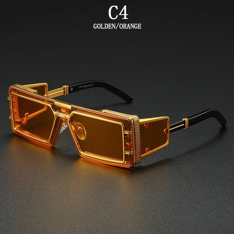 Square Punk Sunglass Men Vintage Luxury Steampunk Sunglasses Women Fashion Glasses Gafas De Sol Hombre Lunette De Soleil Homme