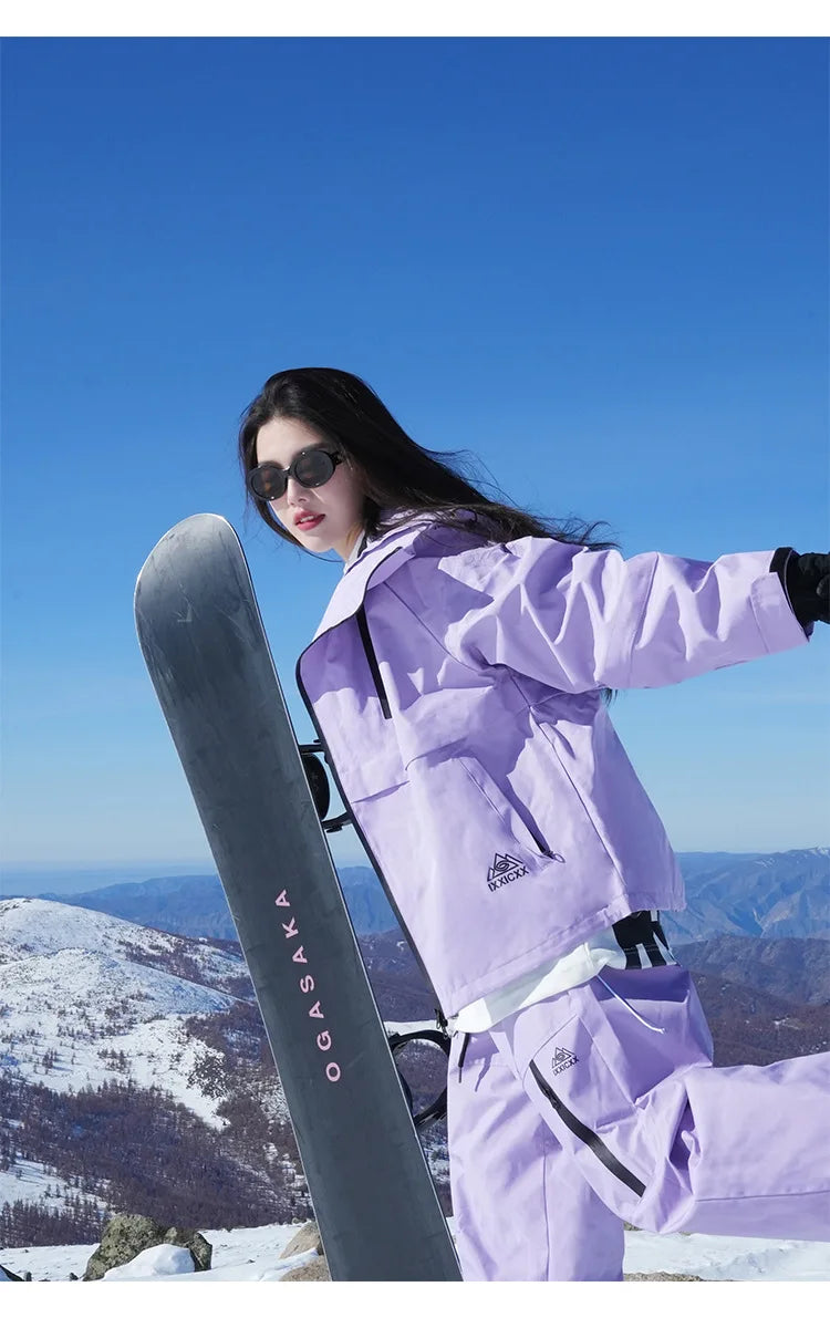 -30℃, Women and Men Snow Wear Suit Sets, Snowboarding Suit, Couple Ski Clothes, Ski Jacket and Pant, Ski Suit for Adult