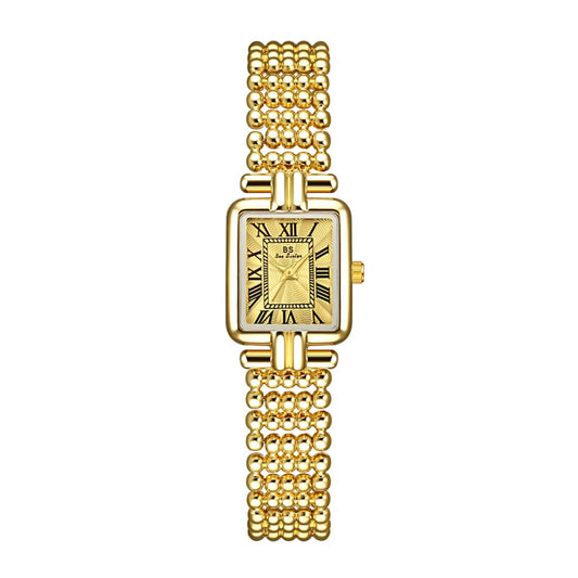 Vintage Watch Women Luxury Gold Square Quartz Watches Ladies Fashion Silver Bracelet Roman Scale Clock Gifts