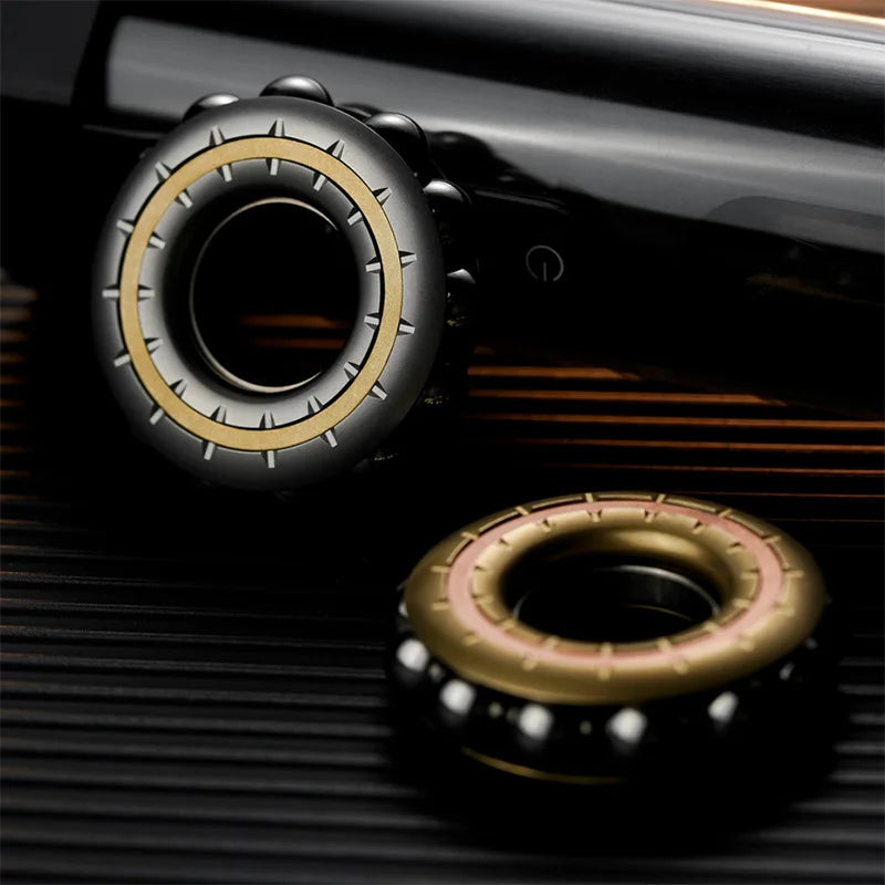 DJG Cyberpunk Beads Fidget Ring Mechanical Fingertip Gyro EDC Toy Decompression Decompression Artifact Push Card