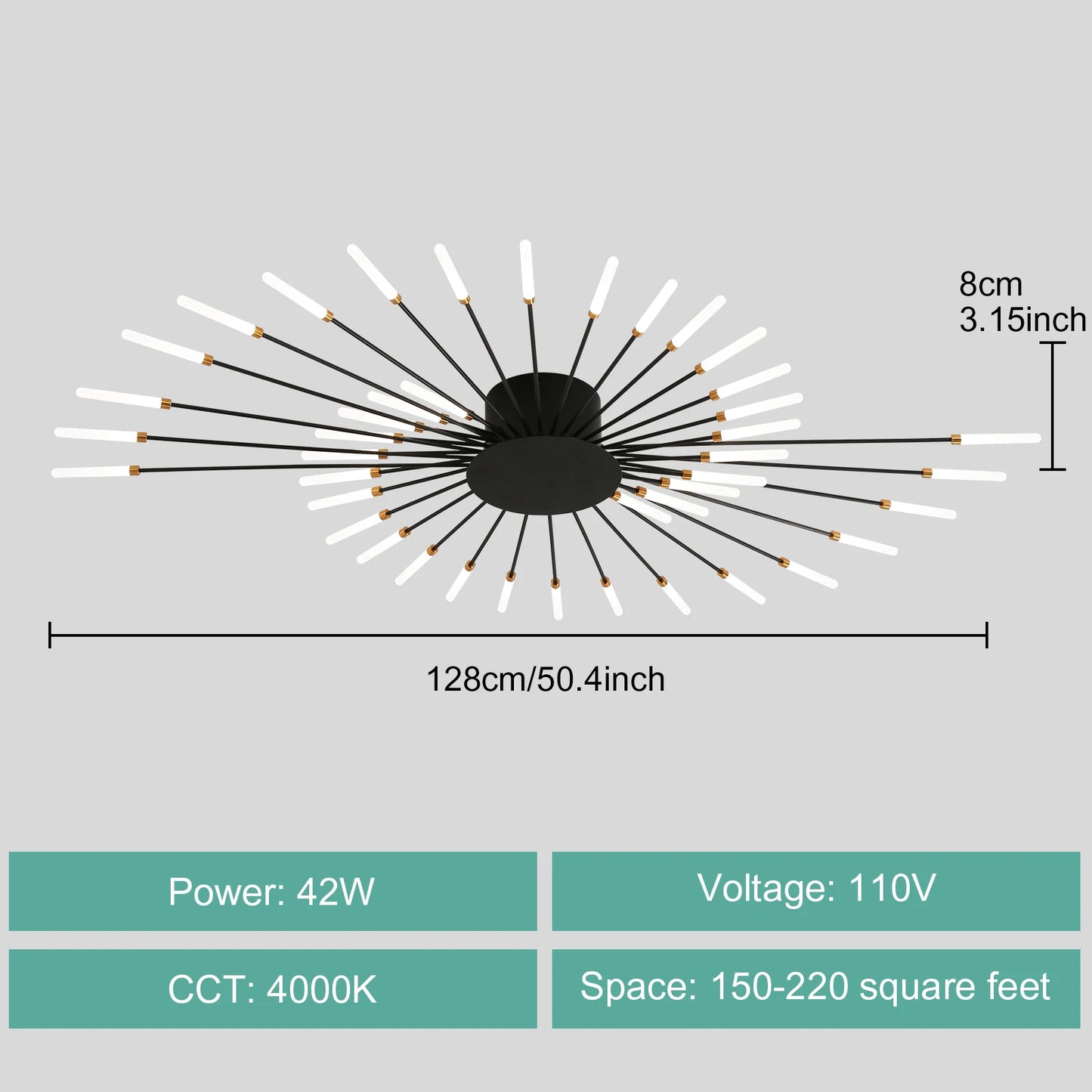 Modern LED Ceiling Light for Living Room Lamp Bedroom Ceiling Chandeliers AC 90-260V Gold Black Home Decoration Light Fixture