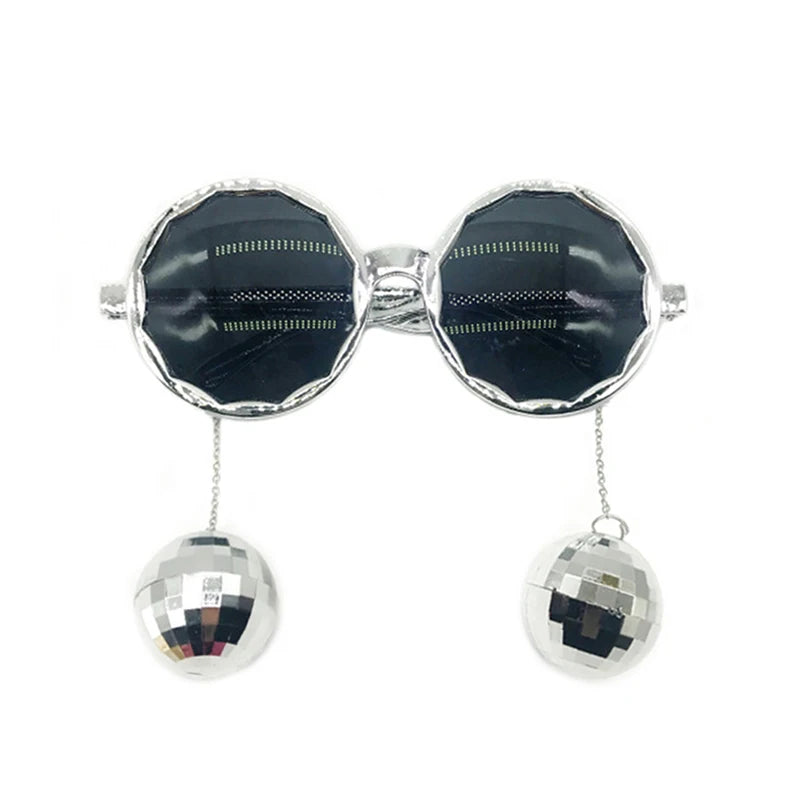 Disco Pendant Mirror Ball Glasses for 70s 80s Retro Theme Cowgirl Disco Party Decor Birthday Wedding Party Photography Props