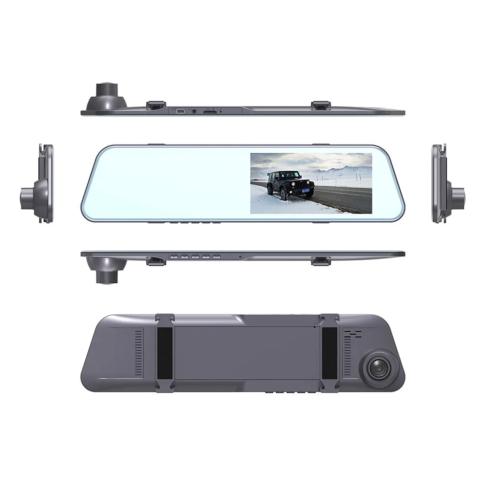 HGDO 5" Dash Cam Mirror Recorder 3 in 1 1080P Avto Dvr Touch Screen Rear View Camera with Parking Sensor Car Cam Video Box