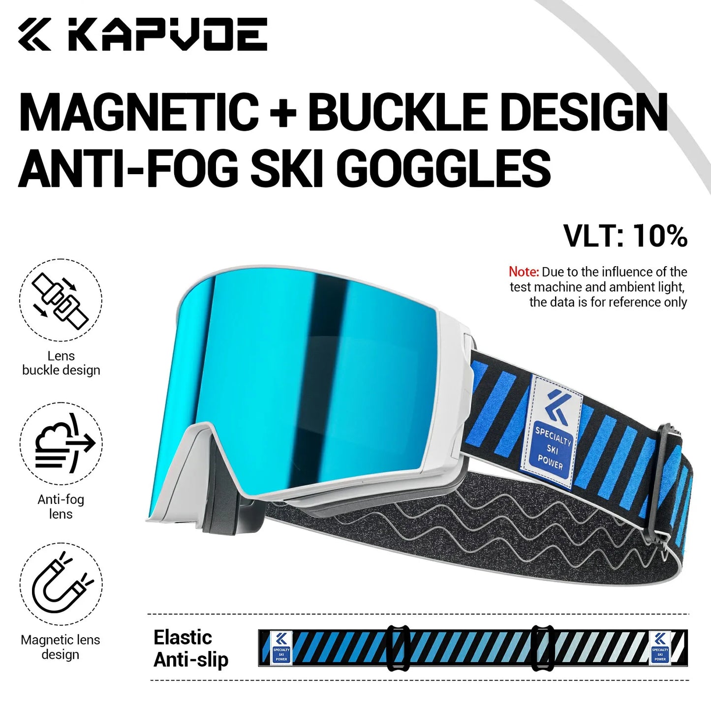 Kapvoe New Photochromic Ski Snowboard Mask Goggle Men UV400 Protection Women Glasses Magnetic Attraction Anti-Fog Skiing Goggles