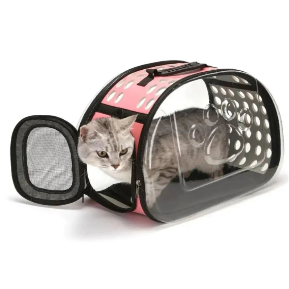 Breathable Pet Shoulder Crossbody Bag Foldable Portable Cat Backpack Collapsible Large Capacity Pet Outing Bag Outdoor Travel