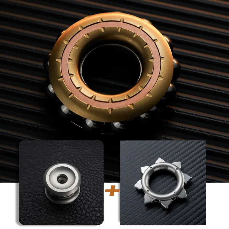 DJG Cyberpunk Beads Fidget Ring Mechanical Fingertip Gyro EDC Toy Decompression Decompression Artifact Push Card