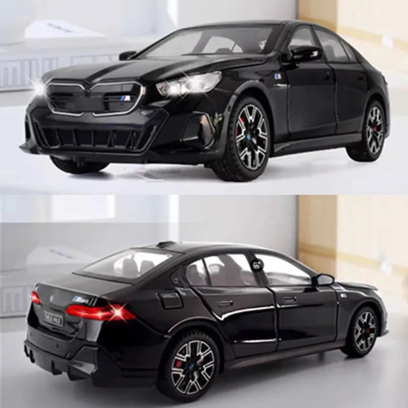 1:24 BMW i5 M60 Coupe Alloy Car Model Diecasts Metal Limousine Pure Electric Vehicles Car Model Simulation Sound Light Kids Gift