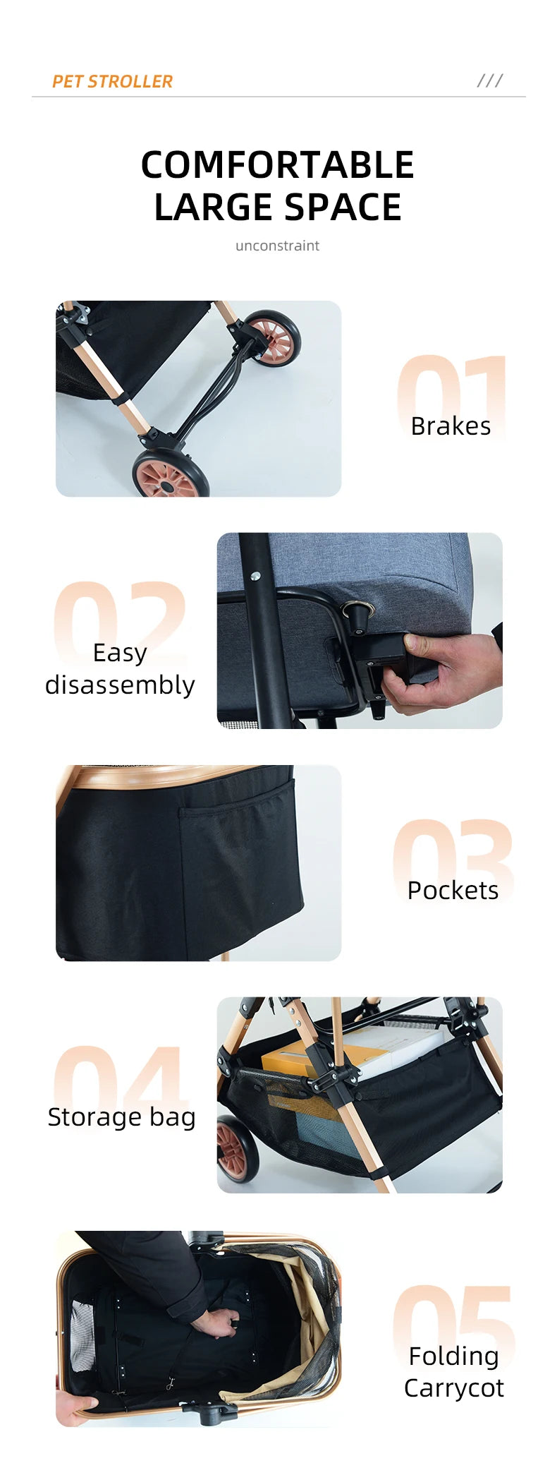 Shopping Pet Stroller Backpack Trolley Carrier With 4 Wheels Pet Bag Cat Breathable Backpack Pet Carrier Bag