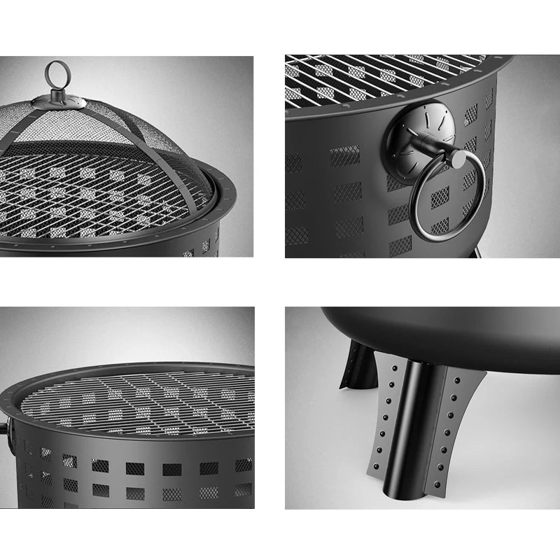 Multi-function Bonfire Basin Winter Heating Outdoor Courtyard Charcoal Fire Pit Garden Household Barbecue Rack