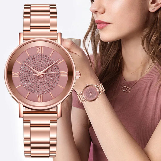 Vintage Luxury Women Watch Female Quartz Wristwatch Stainless Steel Dial Casual 2024 New Fashion Bracelet Ladies Girls Clock