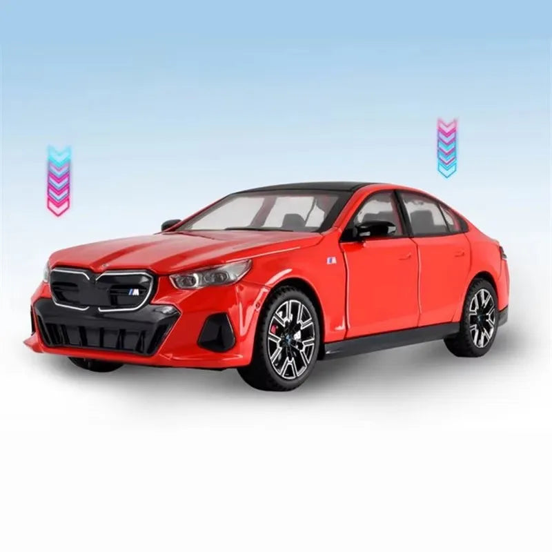 1:24 BMW i5 M60 Coupe Alloy Car Model Diecasts Metal Limousine Pure Electric Vehicles Car Model Simulation Sound Light Kids Gift