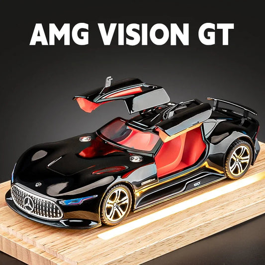 Simulation 1/24 Benz AMG Vision GT Alloy Car Model Metal Diecast Toy Vehicle Boy Birthday Gift Collection Home Decor Miniature
