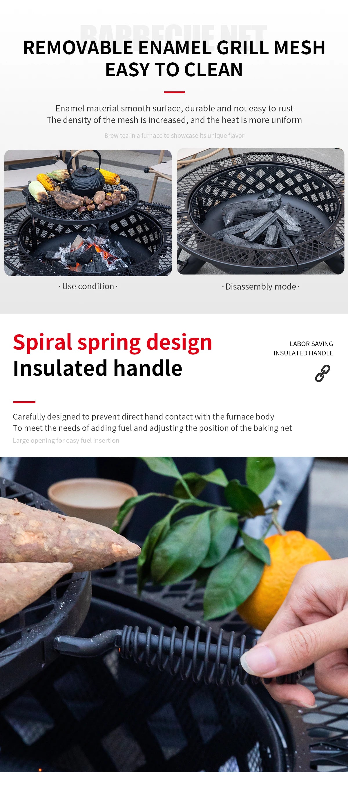 Outdoor Camping Fire Pits Easily Cleaned Patio Barbecue Grill Bbq Outdoor Charcoal Stove