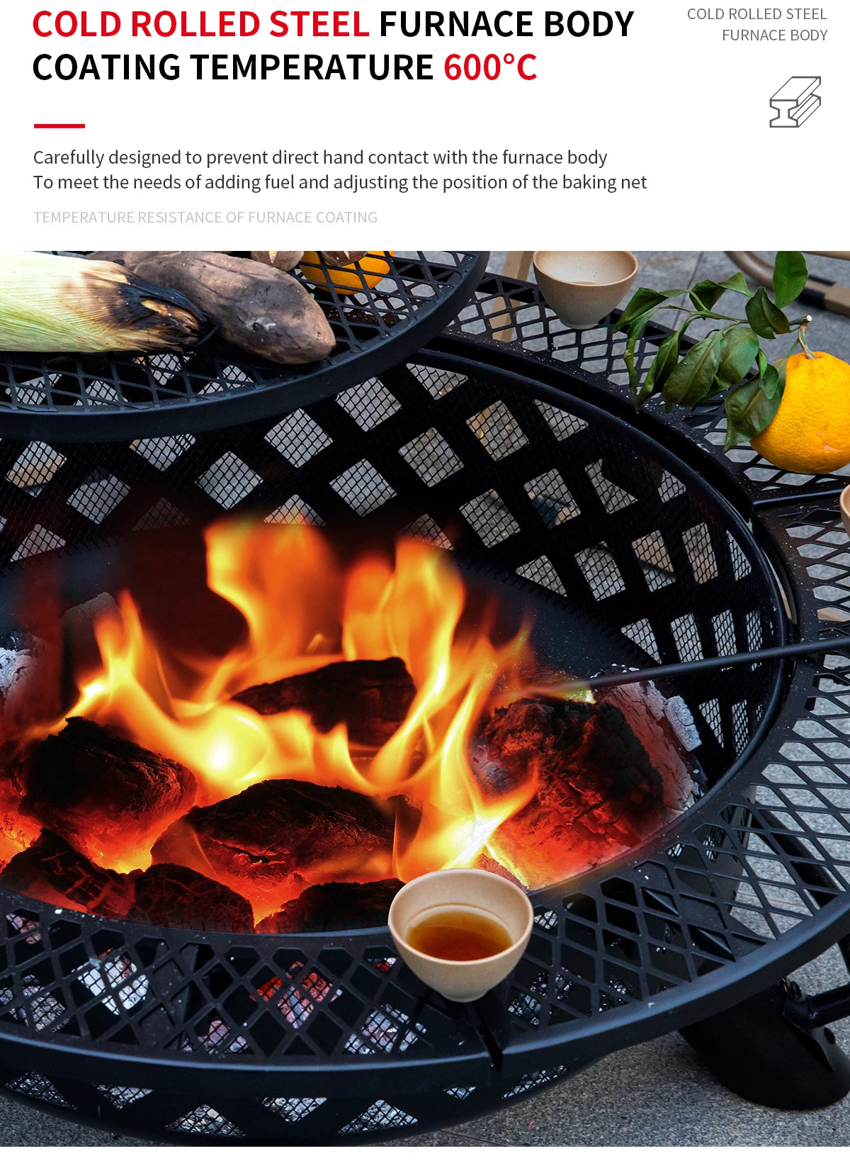 Outdoor Camping Fire Pits Easily Cleaned Patio Barbecue Grill Bbq Outdoor Charcoal Stove