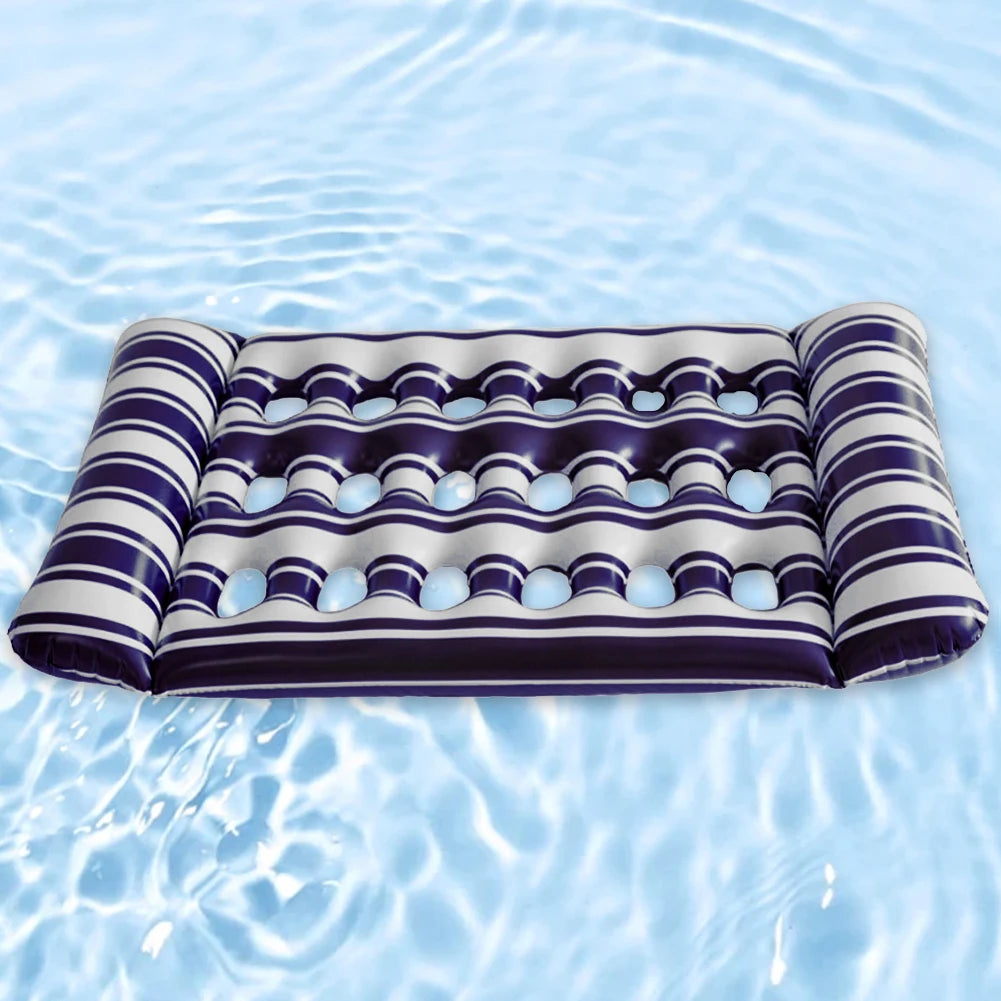 Summer Water Hammock Recliner Inflatable Floating Swimming Air Mattress Beach Sports Swimming Pool Party Recliner Lounge Bed