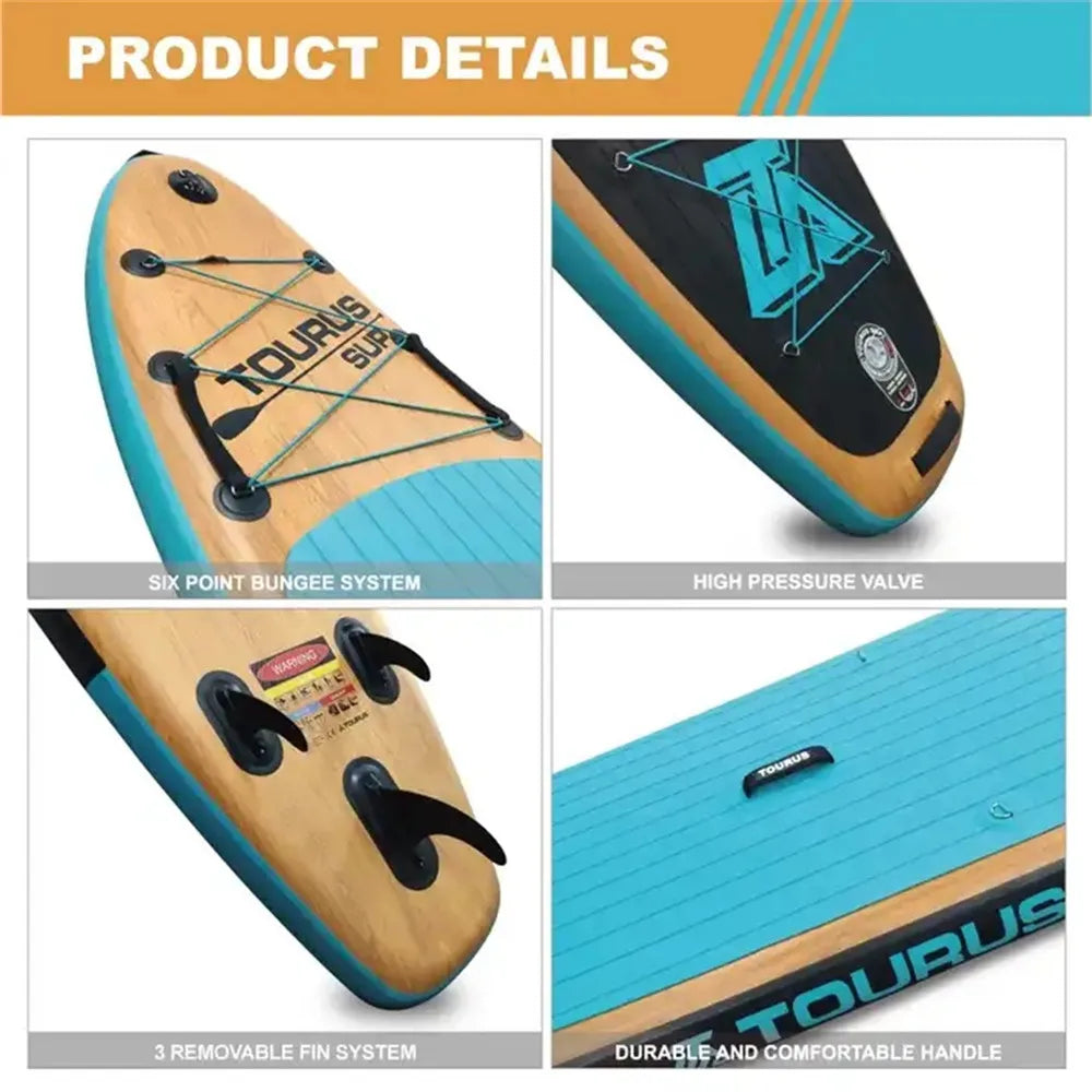 TOURUS  blue wood double layers sup boards melting inflatable stable stand up paddle board 11feet 33inch