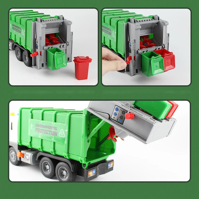 New Children Toys City Garbage Truck Model Diecast Plastics Garbage Sorting Sanitation Vehicle Car Sound Light Kids Xmas Gifts