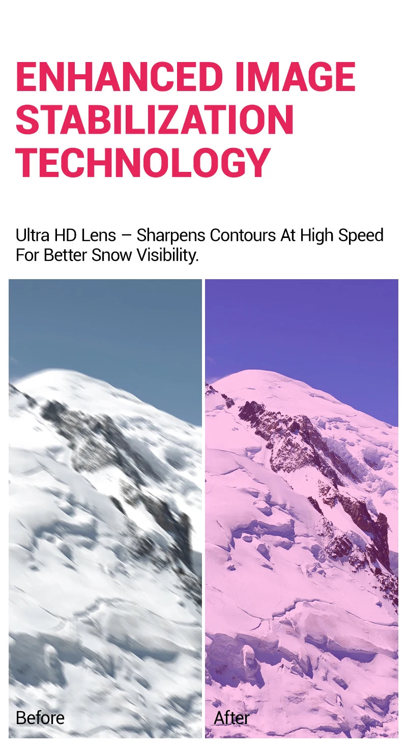 KAPVOE Ski Goggles Magnetic Double-Layer Anti-Fog Impact-Resistant Lenses Suitable for Male Female Teenagers UV400 Protection