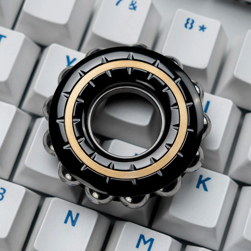 DJG Cyberpunk Beads Fidget Ring Mechanical Fingertip Gyro EDC Toy Decompression Decompression Artifact Push Card