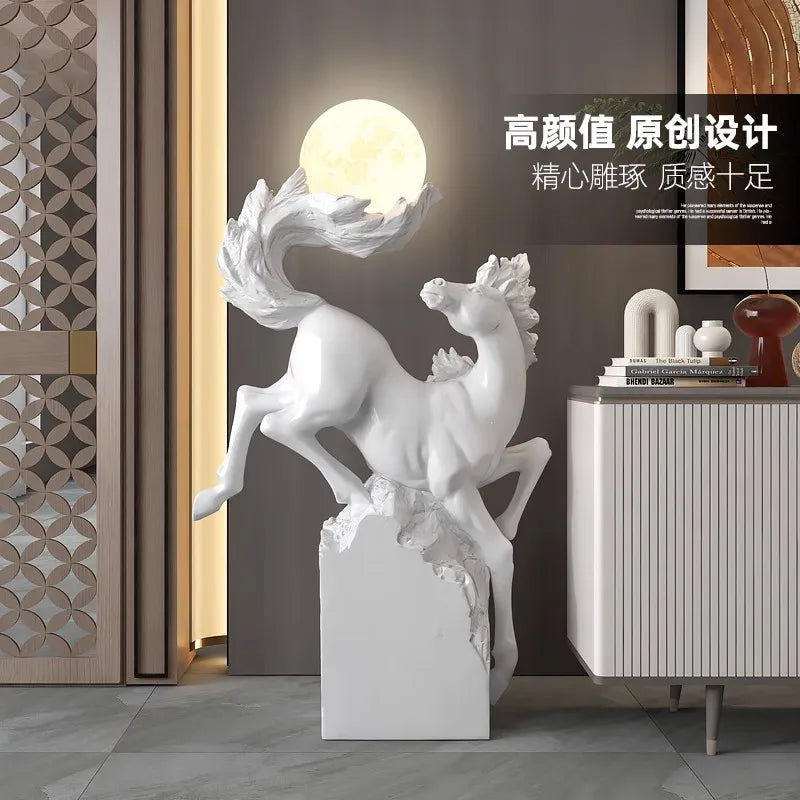 Creative Large Floor-standing Ornaments, Living Room Home Decoration, Entrance Light Luxury Sculpture, Luminous,Store Decoration