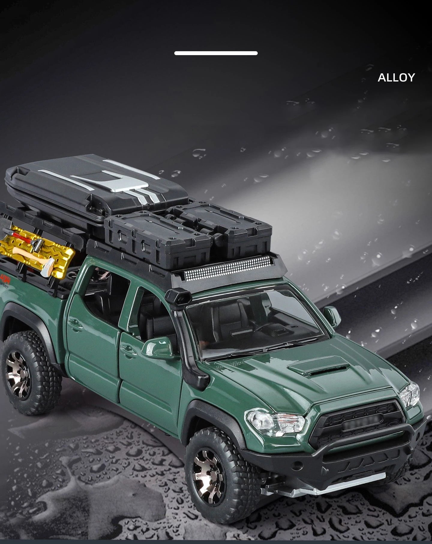1/32 Tacoma Travel version Pickup Alloy Car Model Diecast Metal Off-Road Vehicles Car Model Sound Light Simulation Kids Toy Gift