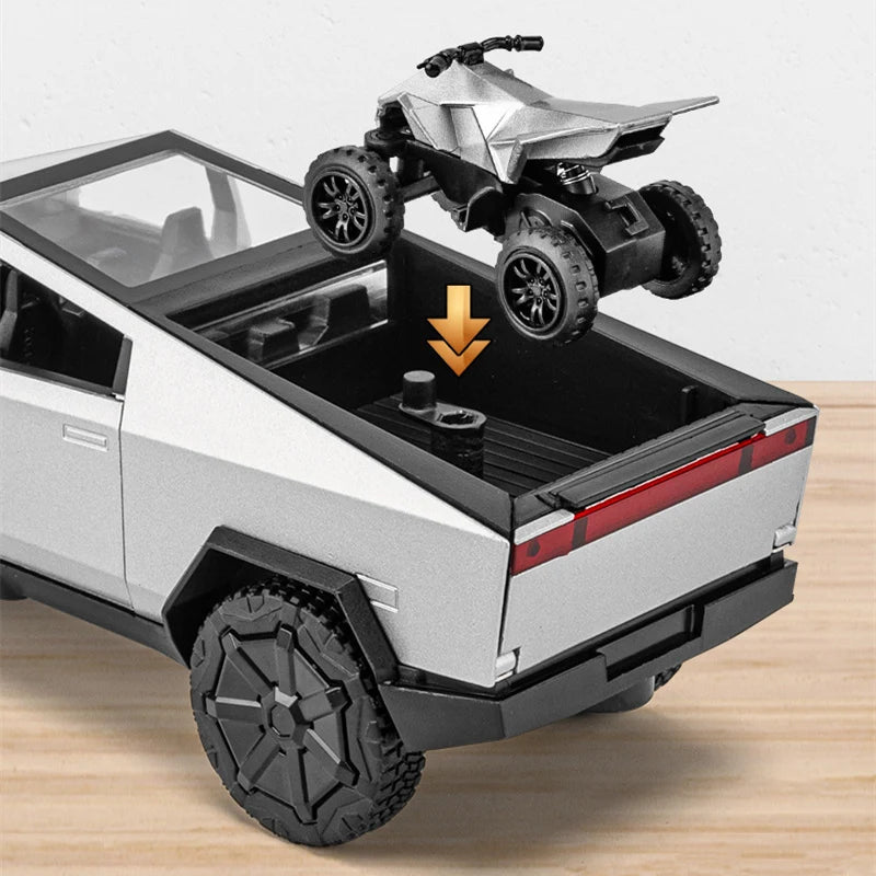 1:32 Cyber toy truck Car Model Alloy Car Die Cast Toy Car Model Sound and light Children's Toy Collectibles