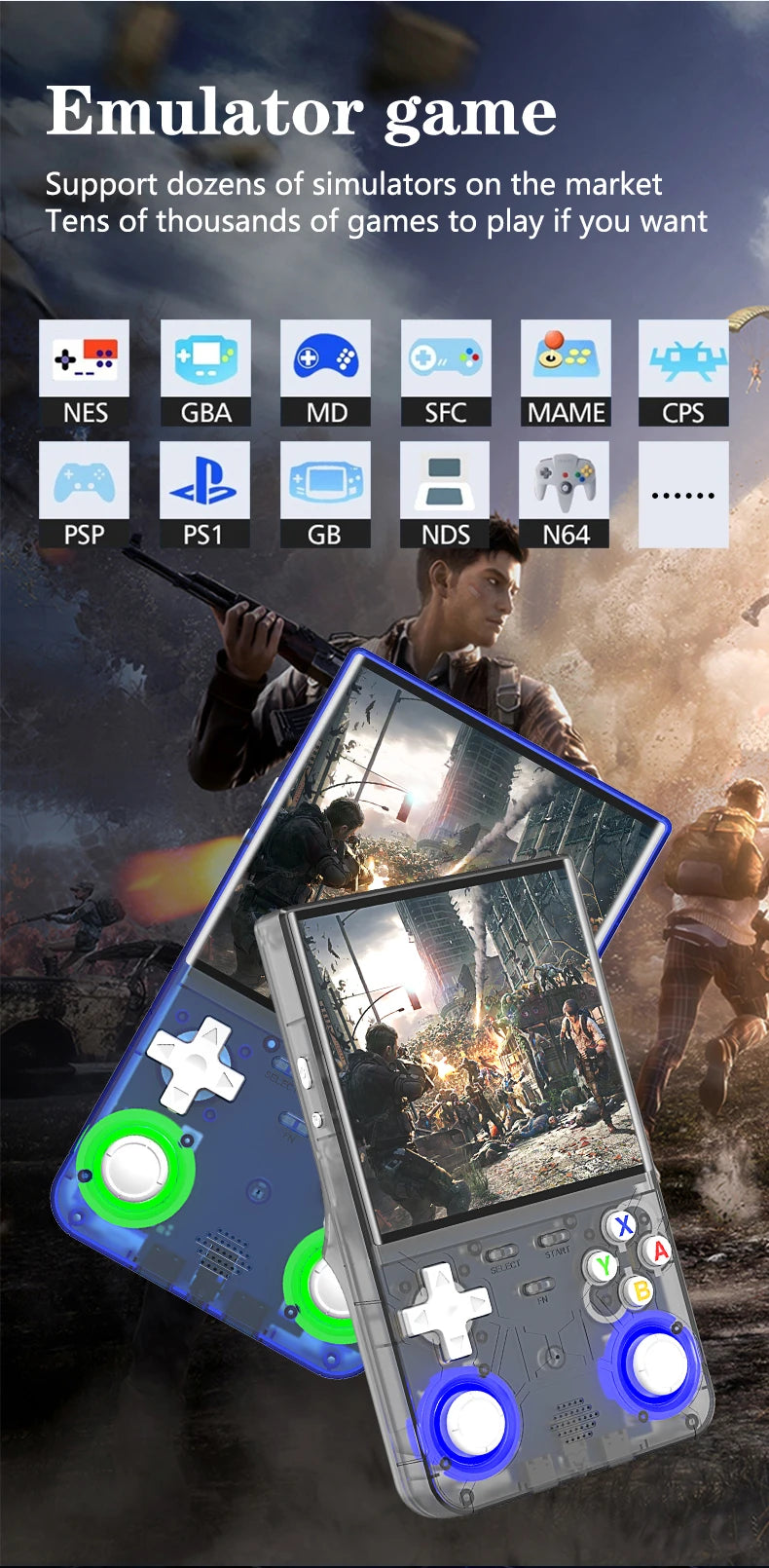 R36 ultra retro handheld game console 4.0 inch open-source Linux system portable video player handheld game console R36ultra