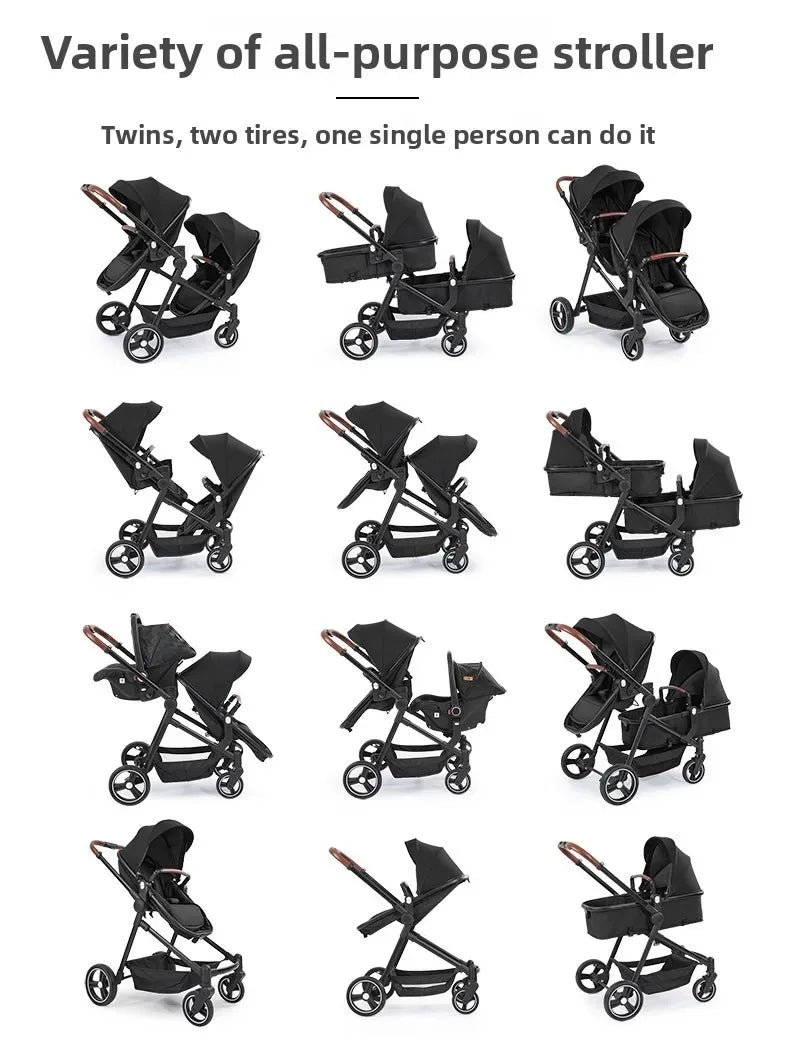 A Foldable, Multifunctional Stroller That Can Be Carried on An Airplane. It Can Be Disassembled Into A Lightweight Baby Bike.