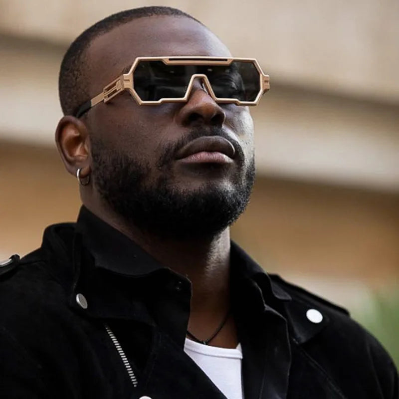 Heavy Metal Steampunk Sunglasses For Men Square Vintage Punk Fashion Glasses Retro Gafas De Sol Hombre Lunette De Soleil Homme