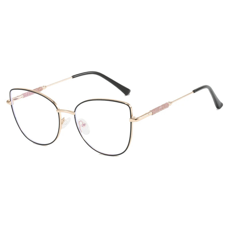 New Fashion Brand Design Cat Eye Photochromism Prescription Reading Glasses Women Anti Blue Light Frame Clear Hyperopia Eyewear