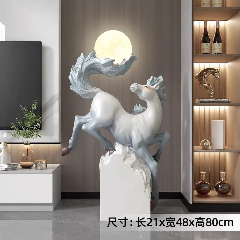 Creative Large Floor-standing Ornaments, Living Room Home Decoration, Entrance Light Luxury Sculpture, Luminous,Store Decoration