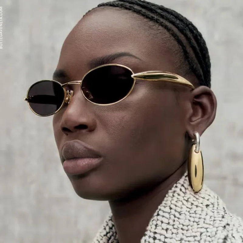 2025 Oval Sunglasses Women Trendy Steampunk Fashion Glasses Luxury Vintage Sunglass Men Lunette Soleil Femme Sunglasses For Men