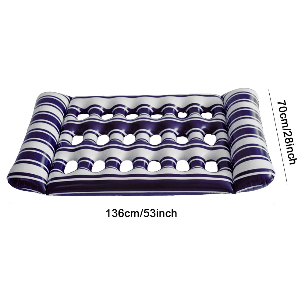 Summer Water Hammock Recliner Inflatable Floating Swimming Air Mattress Beach Sports Swimming Pool Party Recliner Lounge Bed