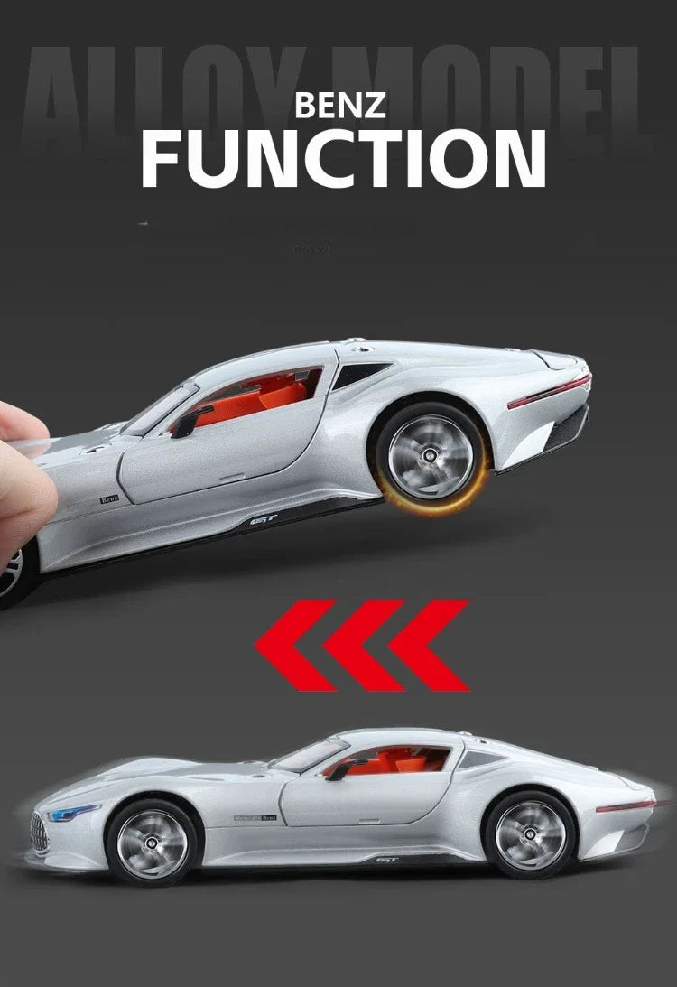 Simulation 1/24 Benz AMG Vision GT Alloy Car Model Metal Diecast Toy Vehicle Boy Birthday Gift Collection Home Decor Miniature