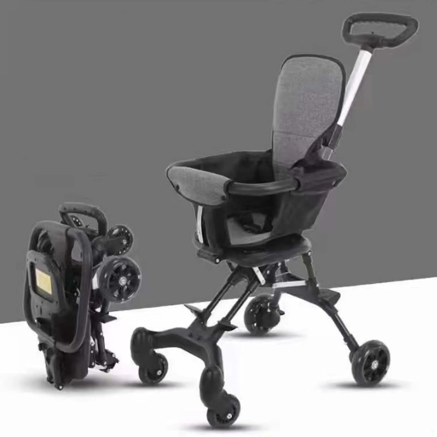 Foldable Stroller Lightweight Multipurpose Portable with Canopy Adjustable Infant Pram for Outside Camping Travel Airplane