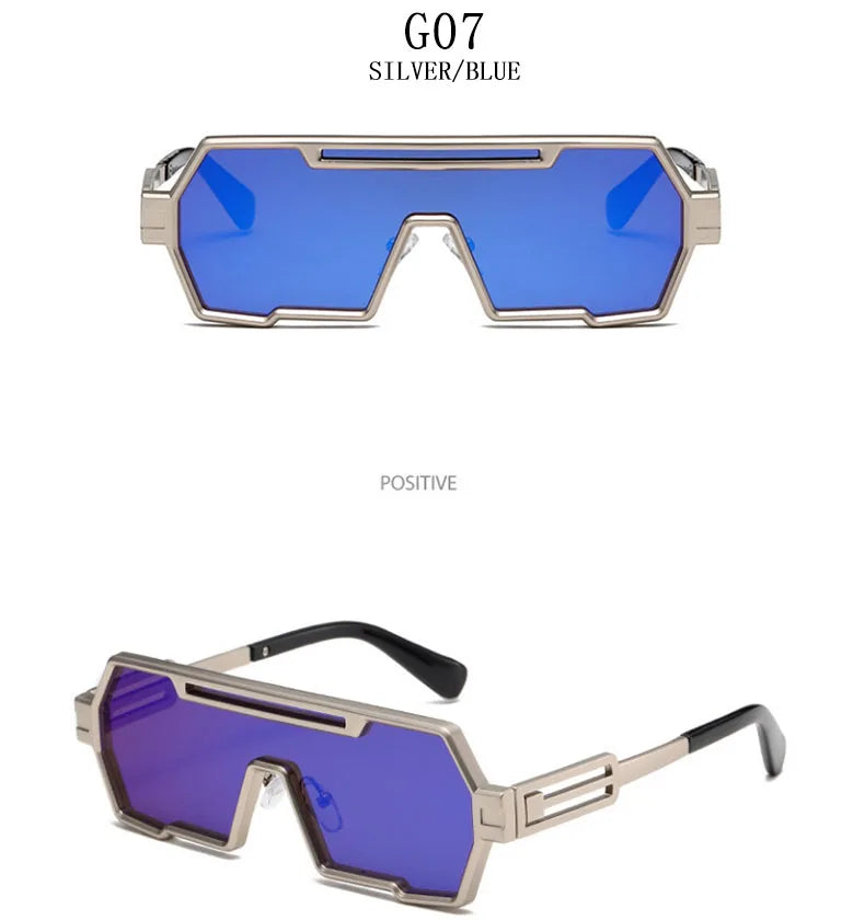 Heavy Metal Steampunk Sunglasses For Men Square Vintage Punk Fashion Glasses Retro Gafas De Sol Hombre Lunette De Soleil Homme